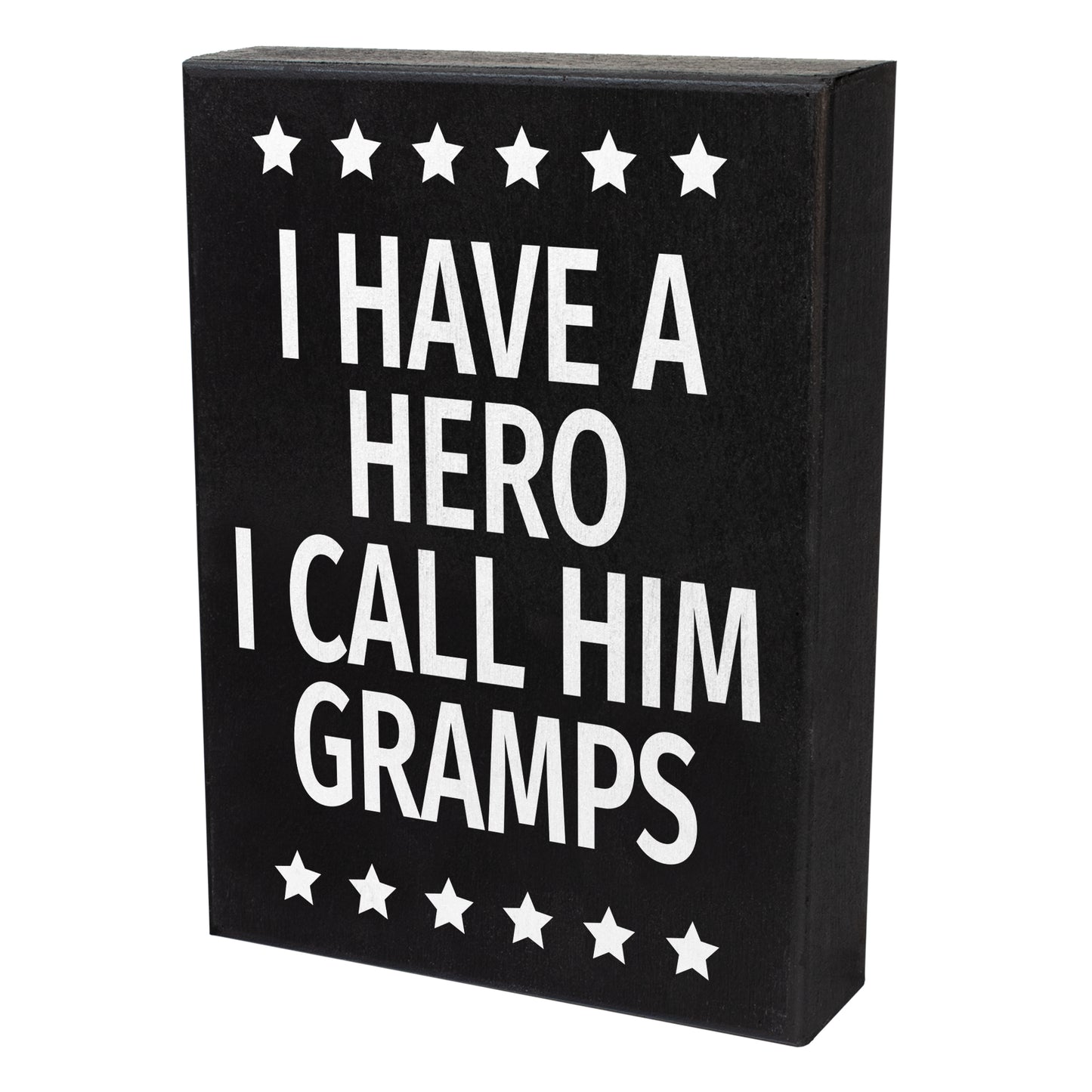 JennyGems Gramps Gifts from Grandson Granddaughter, Gifts for Gramps, I Have A Hero I Call Him Gramps Wood Sign, Gramps Plaque, Sentimental Gifts for Grandpa, Grandpa Birthday Gifts
