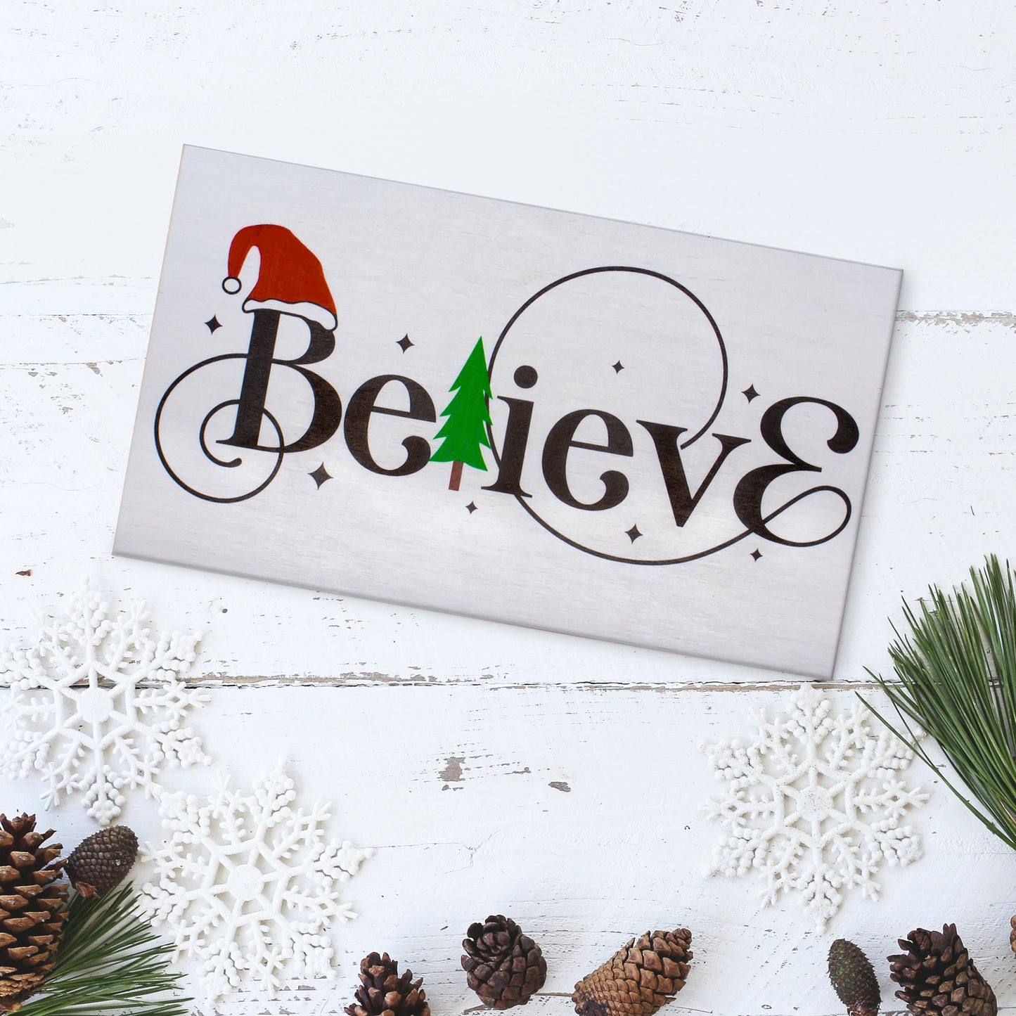 Christmas Decorations, Christmas Decor, Believe Wood Standing and Wall Decor Sign, Holiday Decor for Christmas, Holiday Gifts