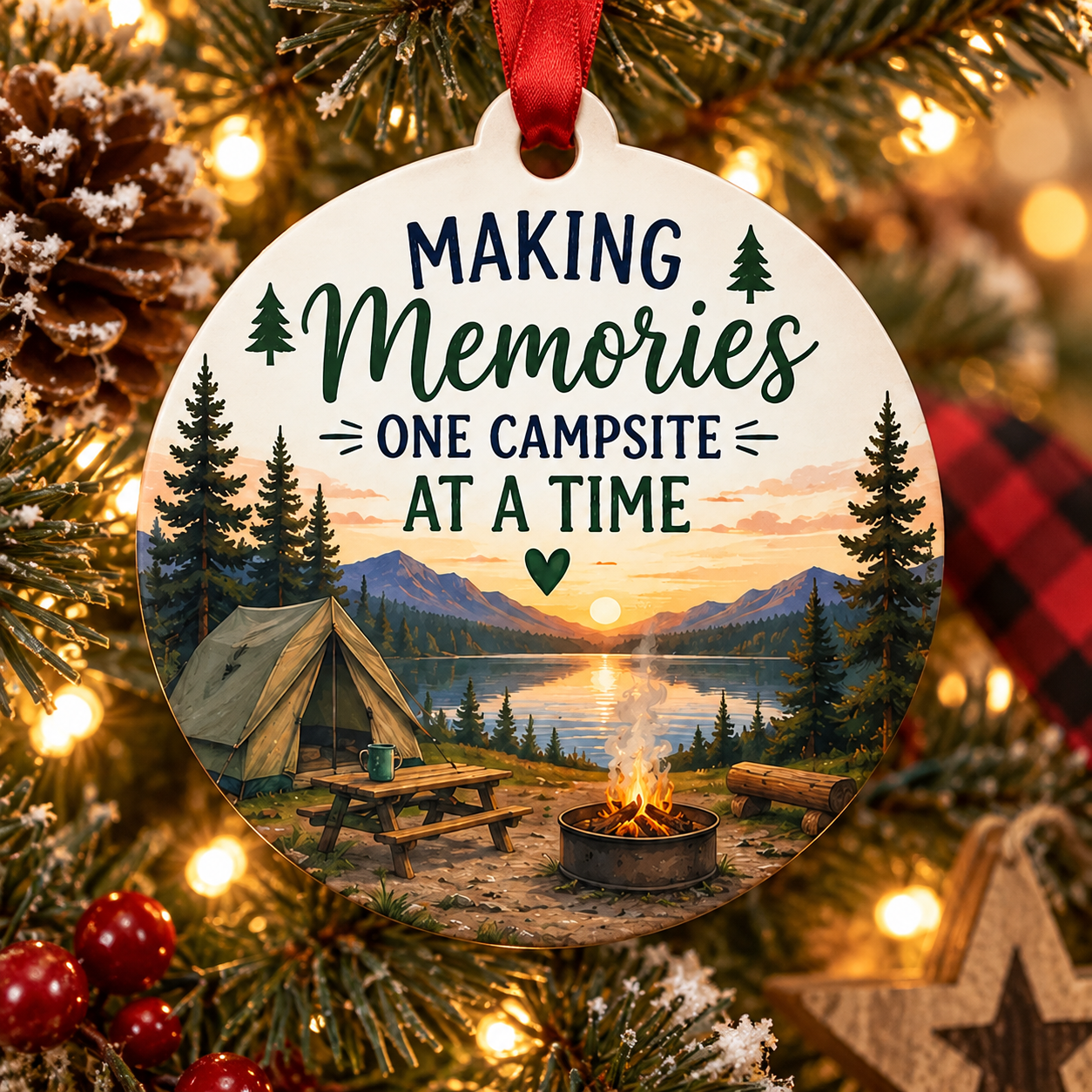 Making Memories One Campsite at a Time - Camping Christmas Ornament