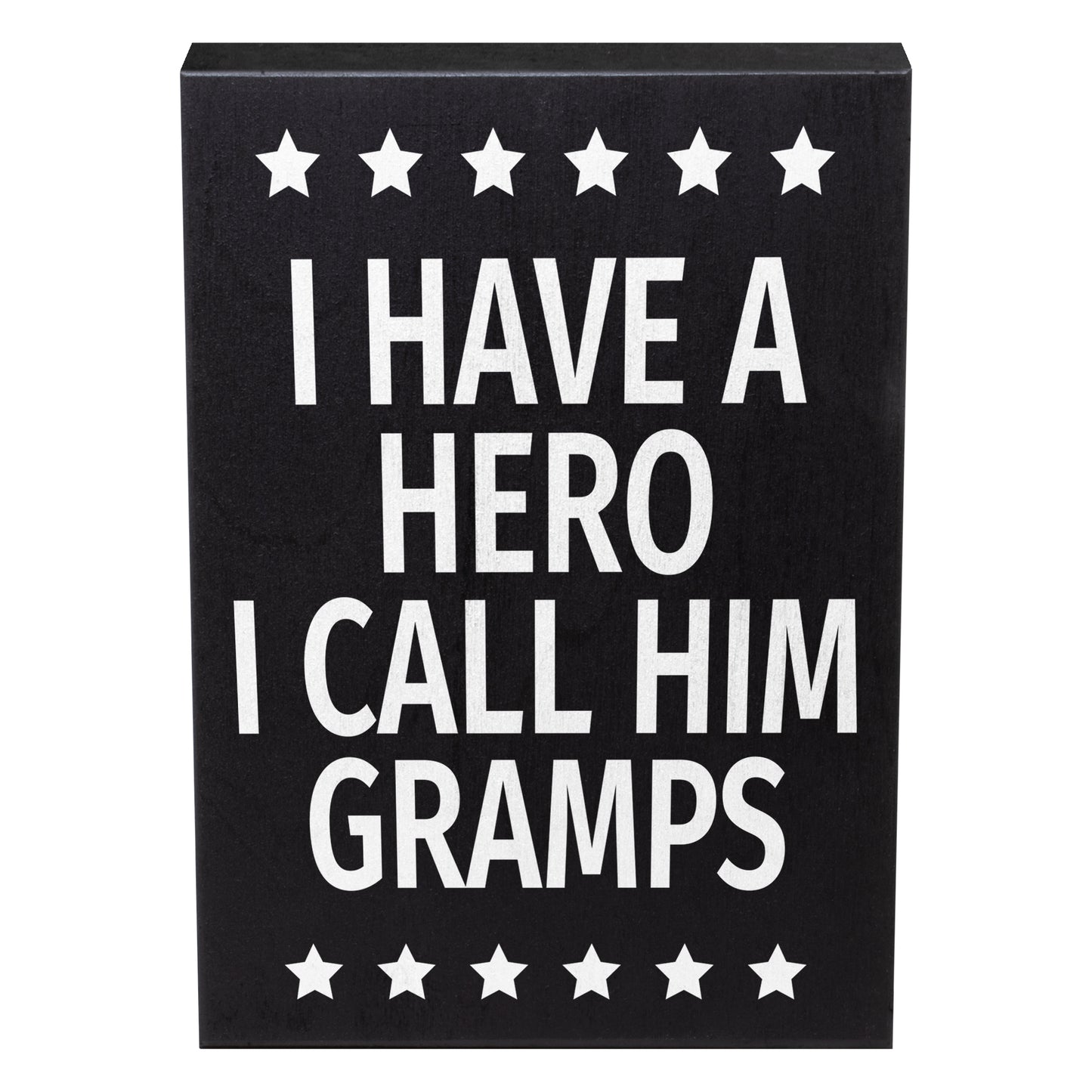 JennyGems Gramps Gifts from Grandson Granddaughter, Gifts for Gramps, I Have A Hero I Call Him Gramps Wood Sign, Gramps Plaque, Sentimental Gifts for Grandpa, Grandpa Birthday Gifts