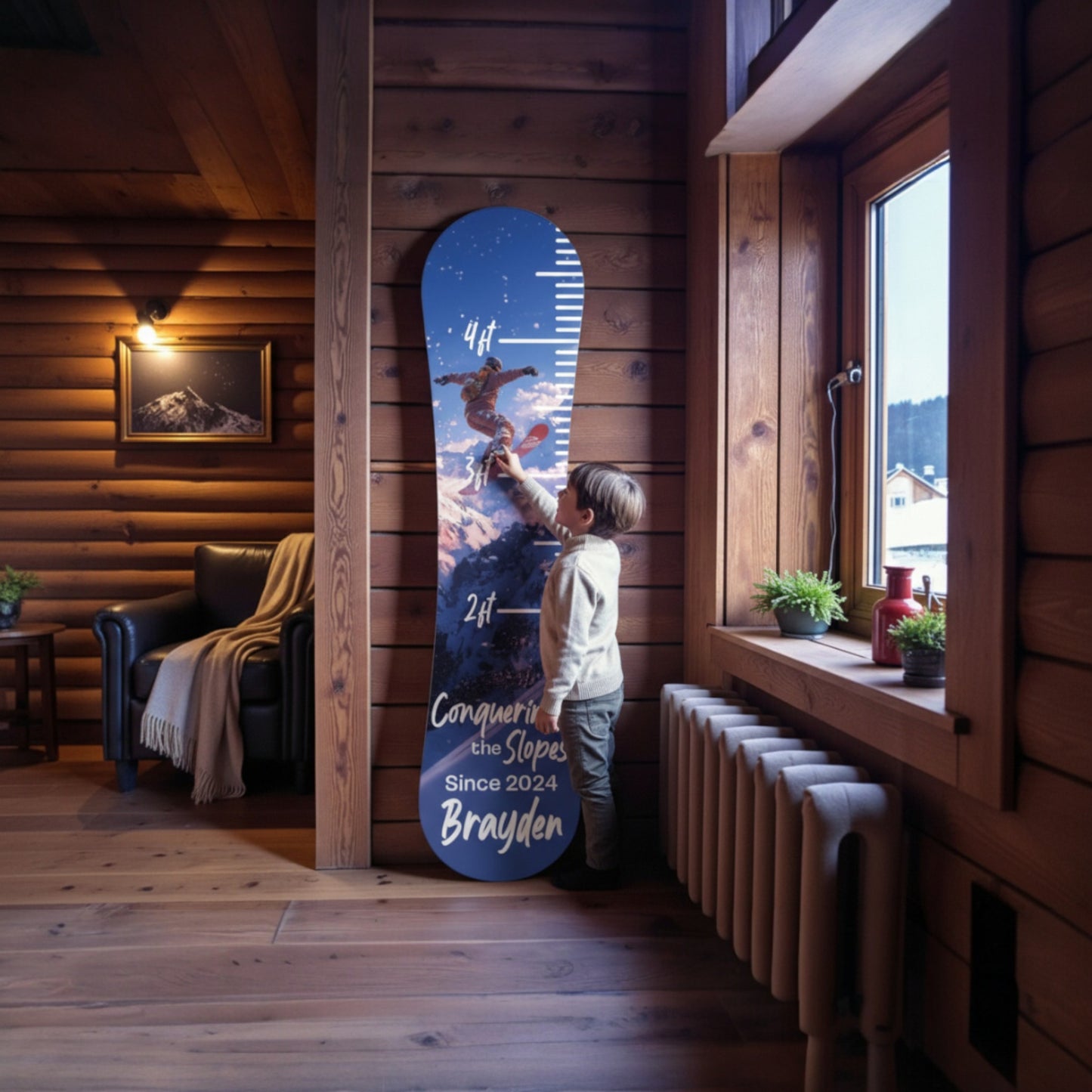 Snowboard Growth Chart – Kids Height Chart Wall Decor