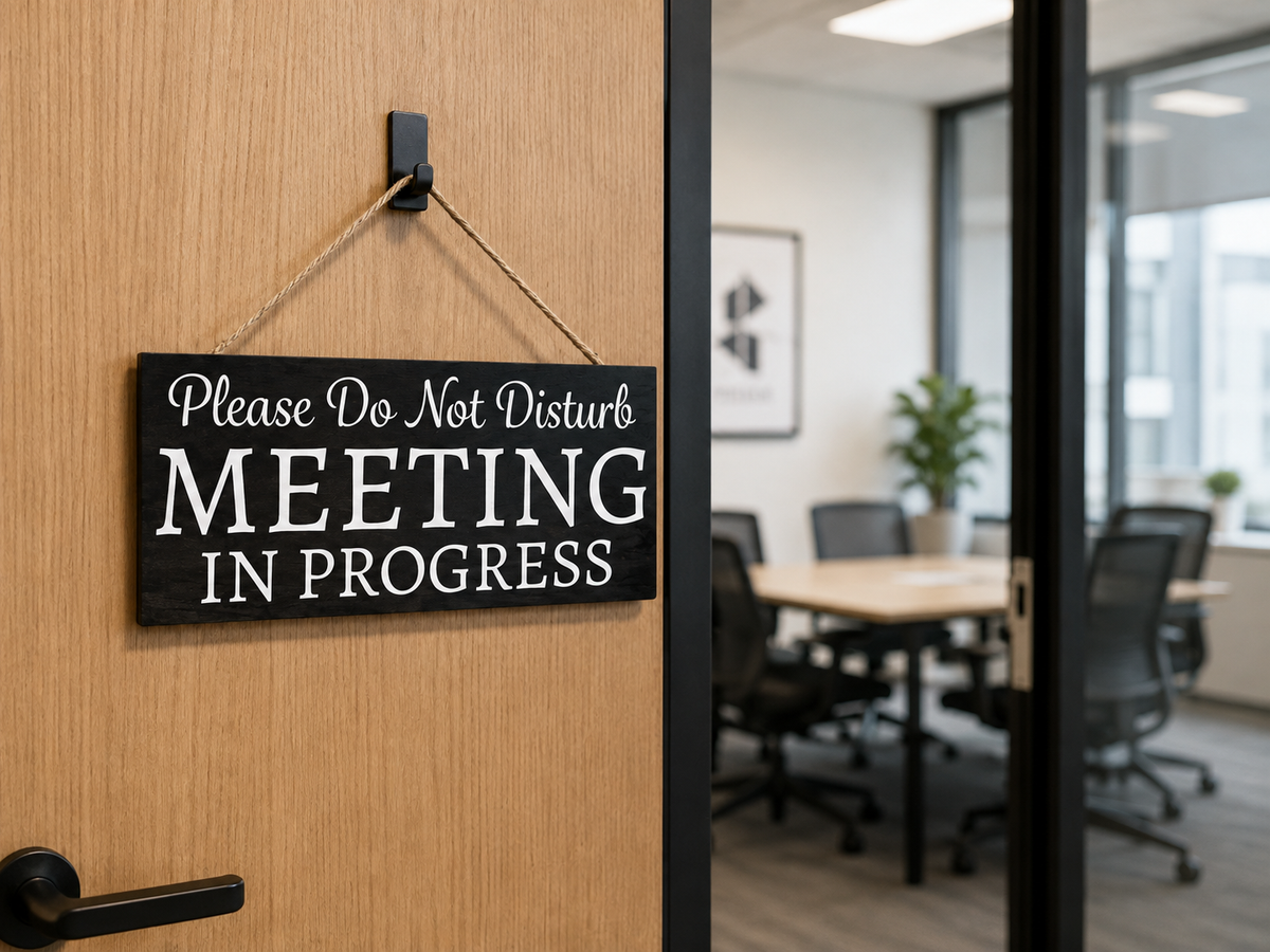Meeting In Progress Office Sign