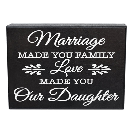 JennyGems Gifts for Daughter in Law From Mother in Law, Daughter in Law Gift Ideas, Daughter-in-Law Gift Sign Decor Plaque, 8x6 Inch Wood Sign, Wedding Gifts for Daughter in Law