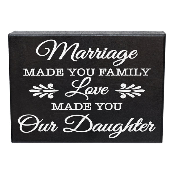 Gifts for Daughter in Law From Mother in Law, Daughter in Law Gift Ideas, Daughter-in-Law Gift Sign Decor Plaque, 8x6 Inch Wood Sign, Wedding Gifts for Daughter in Law