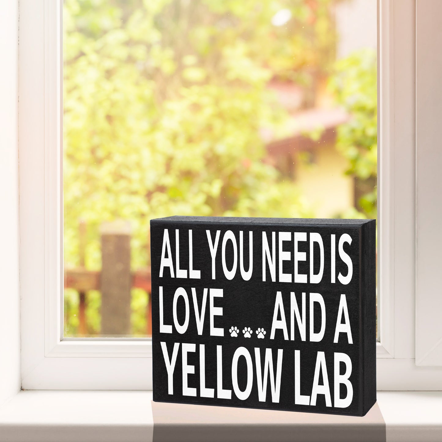 JennyGems Yellow Lab Gifts, All You Need Is Love and a Yellow Lab Wooden Sign, Yellow Lab Dog Mom, Labrador Retriever Dog, Made in USA
