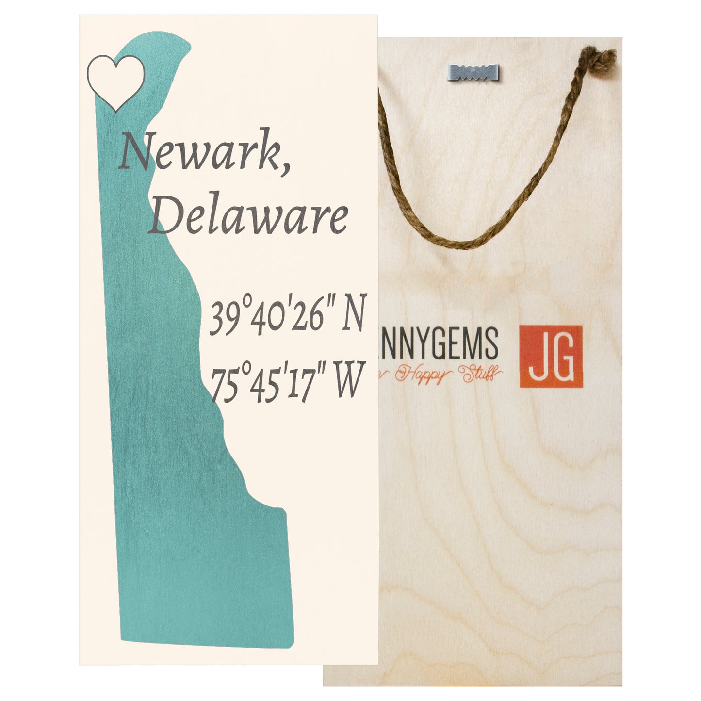 JennyGems Newark, Delaware Nautical Wood Sign | Made in USA