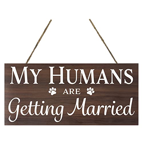 JennyGems Engagement Gift, My Humans Are Getting Married Dog Sign, Wedding Photo Prop, Engagement Announcement, Save the Date, Black