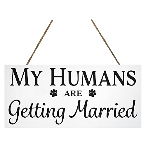 JennyGems Engagement Gift, My Humans Are Getting Married Dog Sign, Wedding Photo Prop, Engagement Announcement, Save the Date, Black