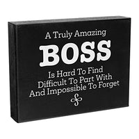 JennyGems Boss & Mentor Appreciation Gifts - 8x6 Inch Wood Sign for Bosses Day & Retirement
