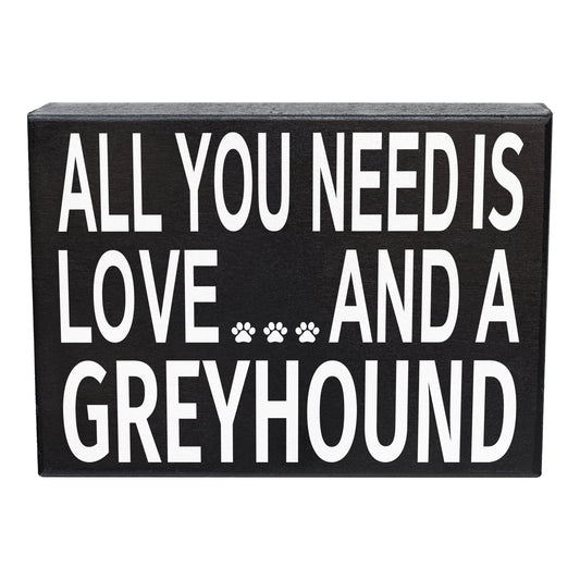 JennyGems Greyhound Gifts Sign Decor Plaque, Greyhound Dog Gifts, 8x6 Inch Wood Sign, Dog Mom Decor, Greyhound Lover Gifts, Dog Signs