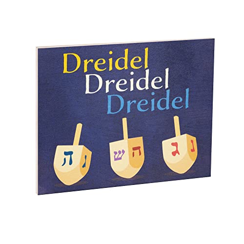 JennyGems Dreidel Hanukkah Decor, Hanukkah Decorations and Dreidel Sign, 7.25x6 Inches