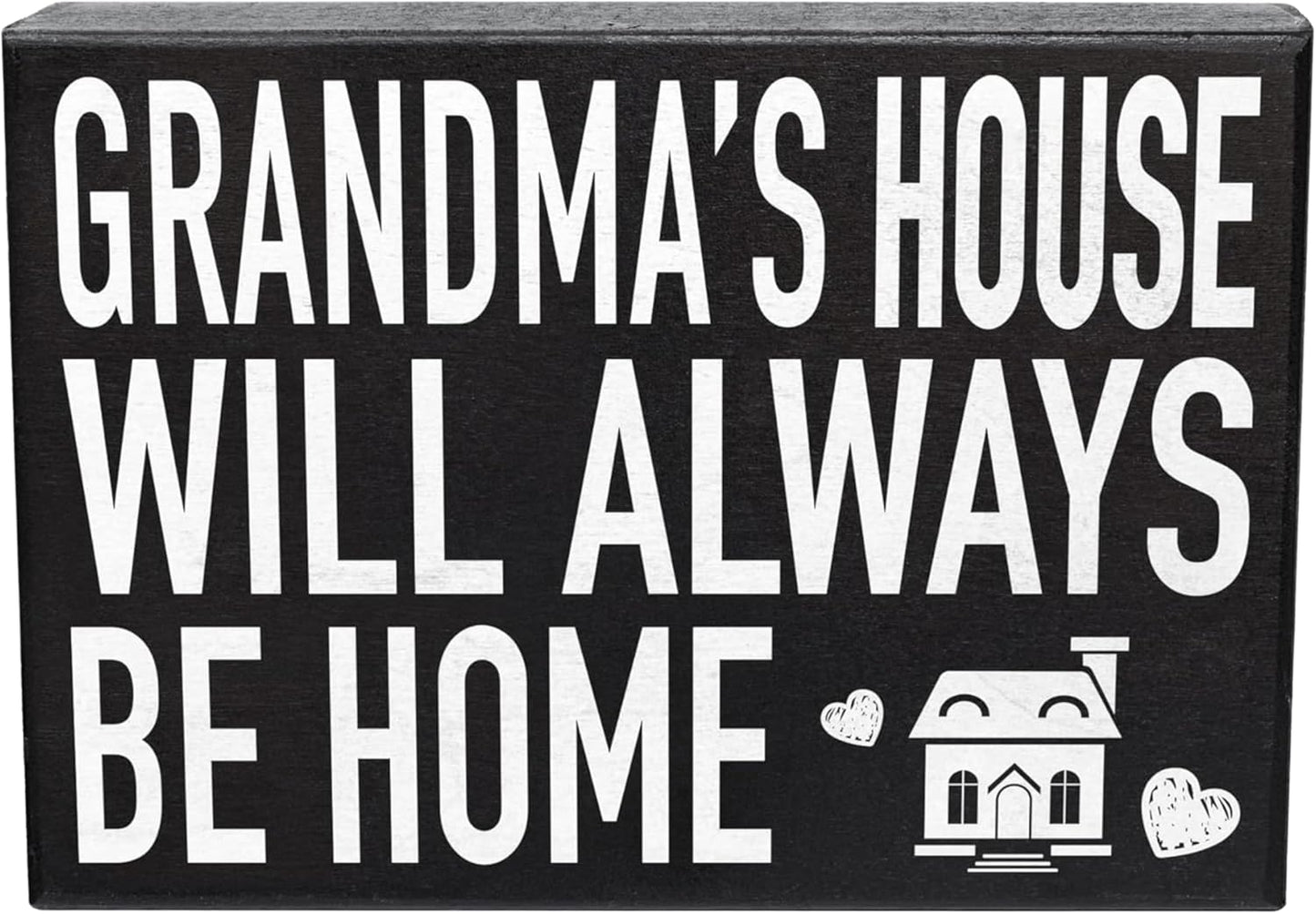 JennyGems Grandma Gift – “Grandma’s House Will Always Be Home” Wooden Sign – Sentimental Birthday & Christmas Gift from Grandchildren or Children – Wall & Shelf Décor – Made in USA