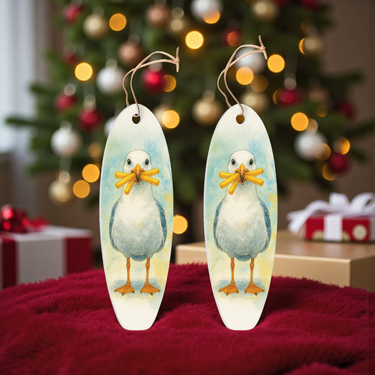 Seagull with French Fries Ornament 2 Pack