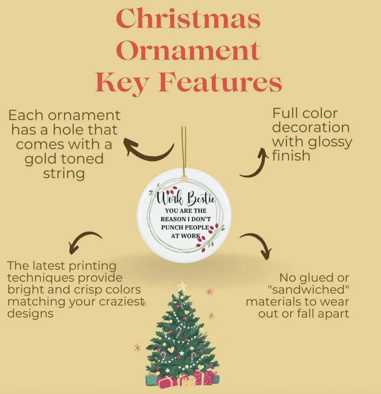 Elf Made Me Do It Ceramic Ornament, Funny Christmas Decor, Humorous Holiday Gift, Cheeky Tree Ornament for Adults