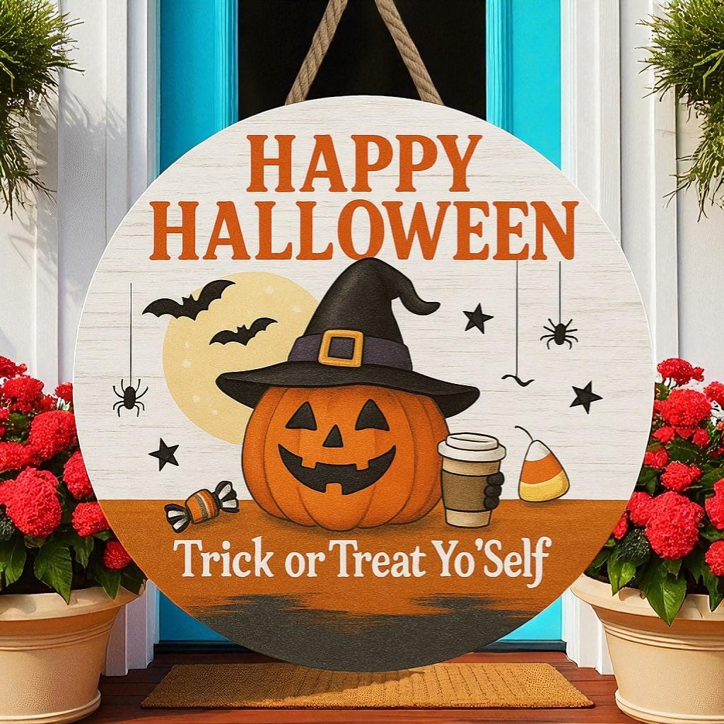 Trick or Treat Yo'Self 16 Inch Door Hanger