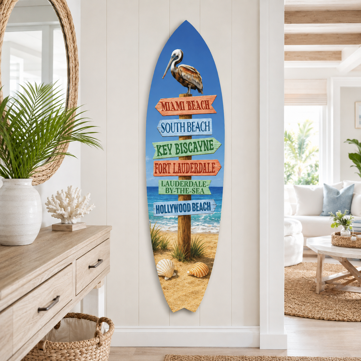 Miami Beach Surfboard Wall Art - South Florida Coastal Decor