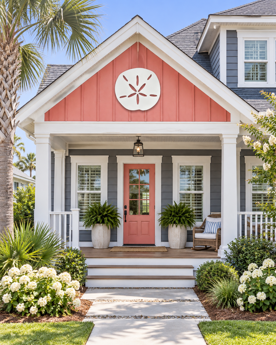 Outdoor Sand Dollar Wall Decor, Coastal Sign for Beach House, PVC Sand Dollar