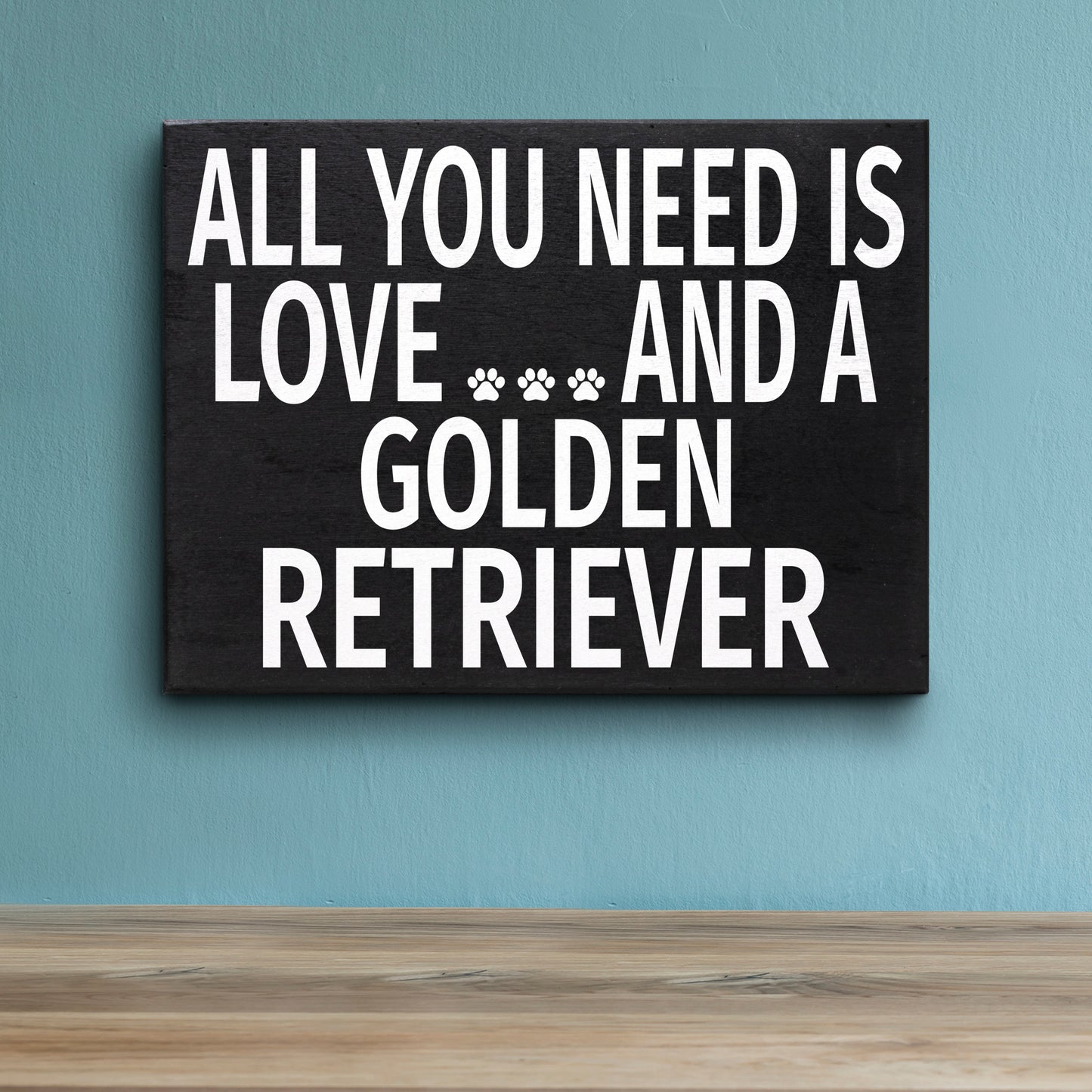 JennyGems All You Need is Love and a Golden Retriever, Wood Sign, Box Sign, Golden Retriever Gifts