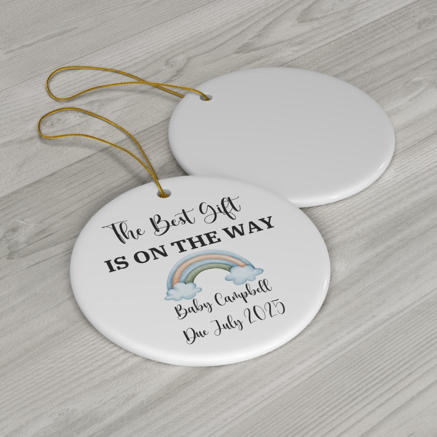 Personalized Pregnancy Announcement with Name and Date, Best Gift is On the Way Ornament, Baby Announcement Expecting Parents