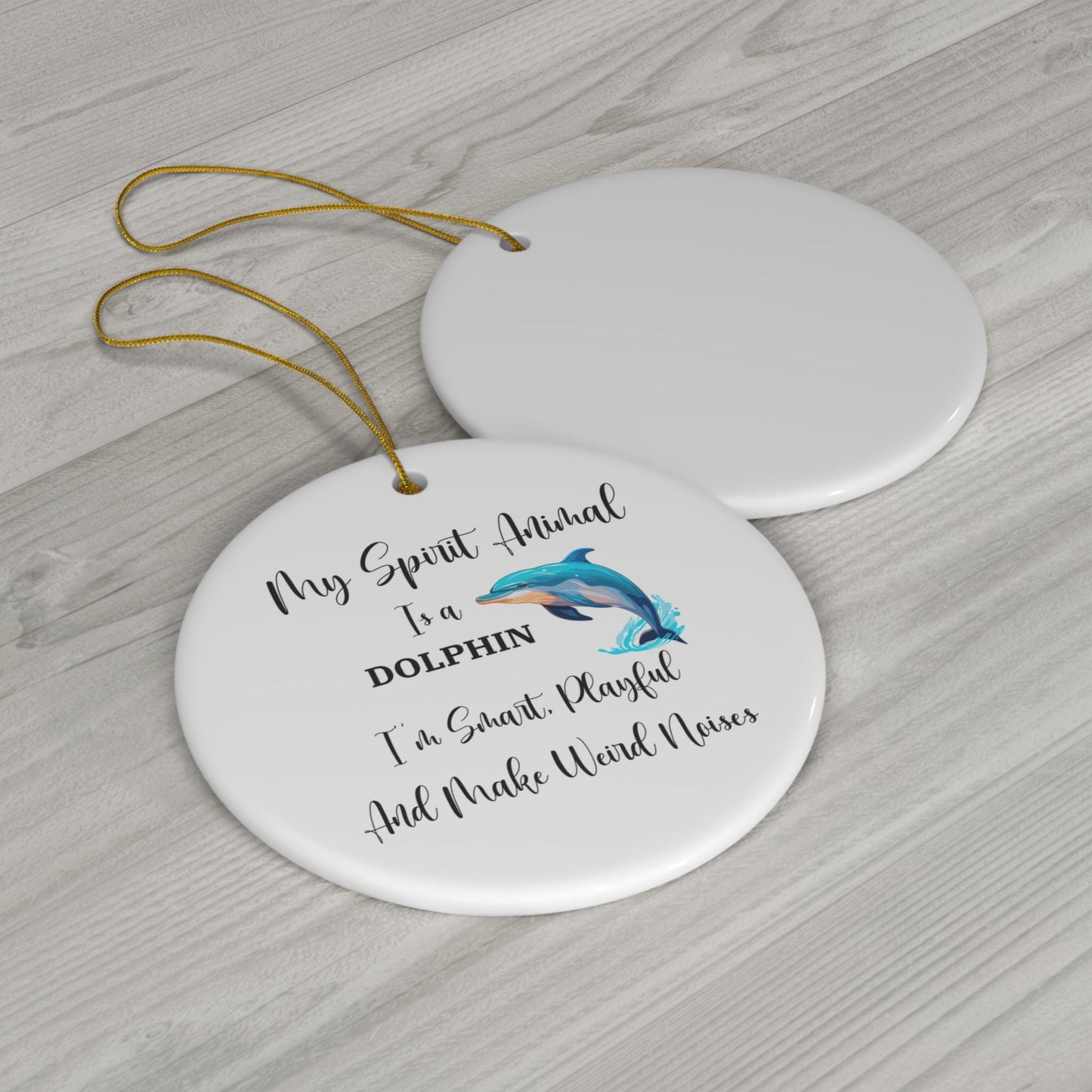 Funny Dolphin Christmas Ornament Haner, Spirit Animal