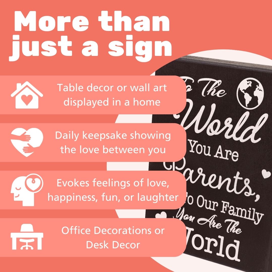 Parent Gifts for Anniversary, To the World You Are Parents Wood Sign, Gift for Parents, Mom and Dad Gift