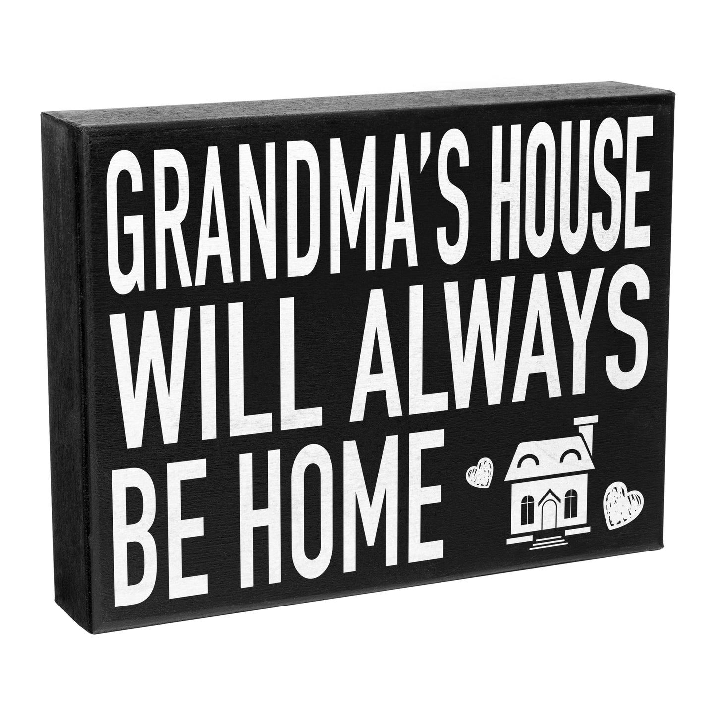 JennyGems Grandma's House Will Always Be Home Wooden Sign, Gift for Grandma, Wall Hanging and Shelf Decor, Made in USA