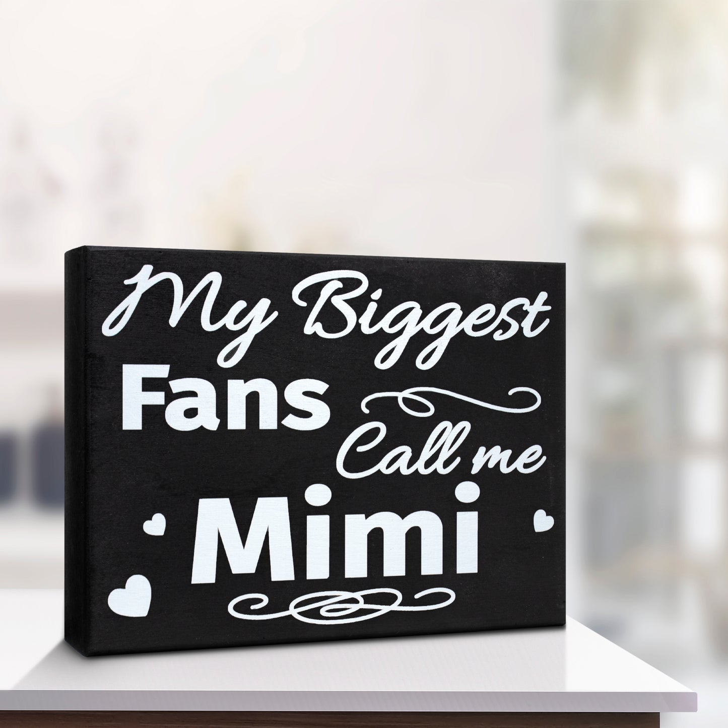 JennyGems My Biggest Fans Call Me Mimi Sign, American Made 8x6 inch Wall Hanging Decor, Mimi Gifts, Decorative Wall Art, Home Accent