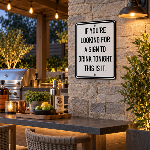 If You're Looking for a Sign to Drink Tonight This is It Metal Sign for Home Bar, Man Cave, Pub, Garage Wall Decor, 9 x 12 Inch, Made in USA