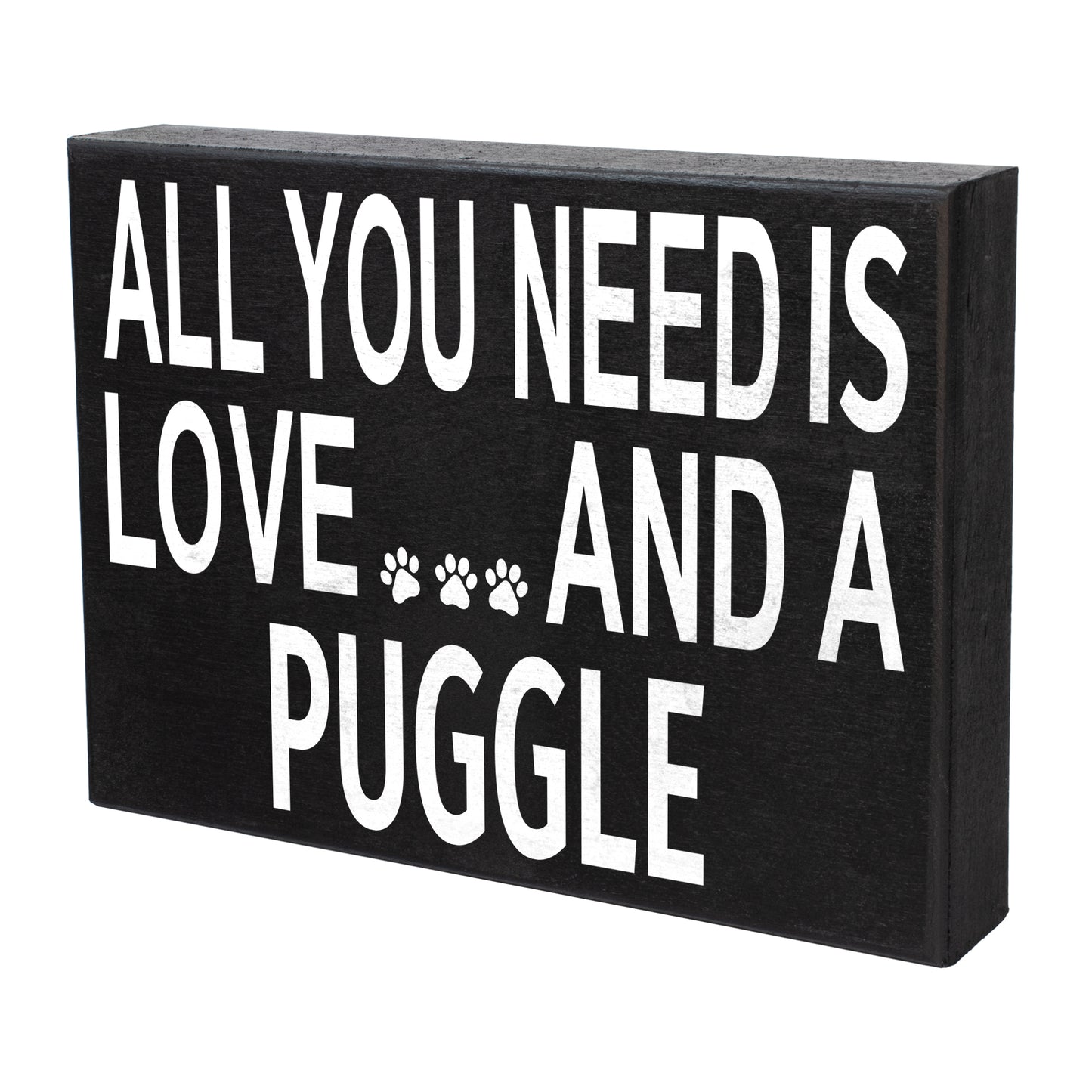 JennyGems Dog Accessories, All You Need is Love and A Puggle 8"x6" American Made Wood Sign, Puggle Gifts, Puggle Mom, Wall Art, Dog Decor, Dog Stuff