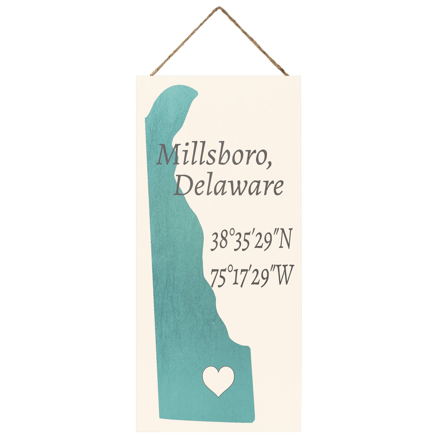 JennyGems Millsboro, Delaware Nautical Wooden Sign, Delaware Gifts, Made in USA