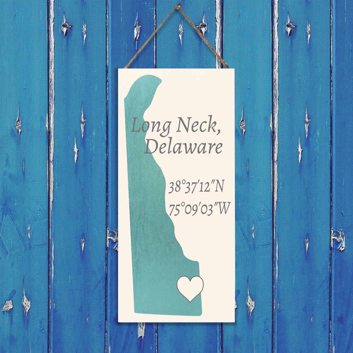 JennyGems Long Neck, Delaware Nautical Real Wood Sign | Made in USA