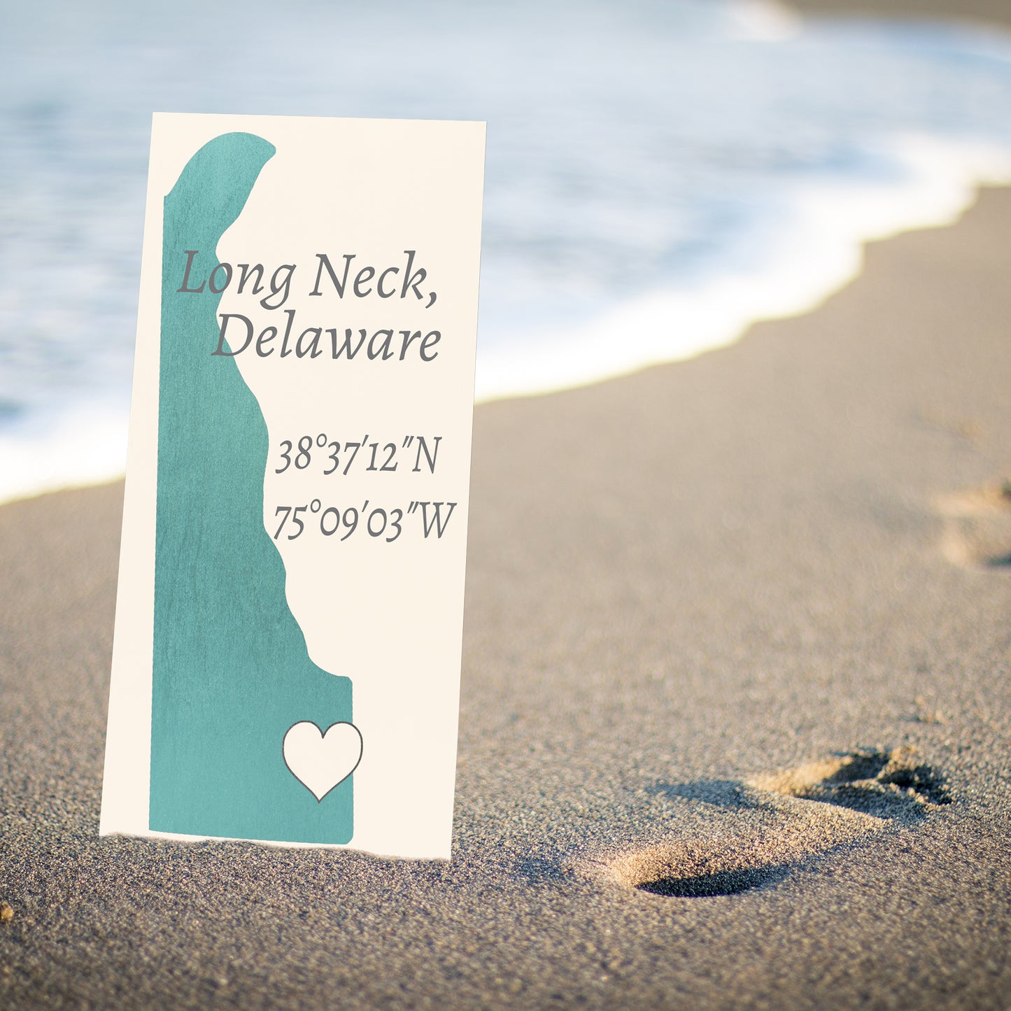 JennyGems Long Neck, Delaware Nautical Real Wood Sign | Made in USA