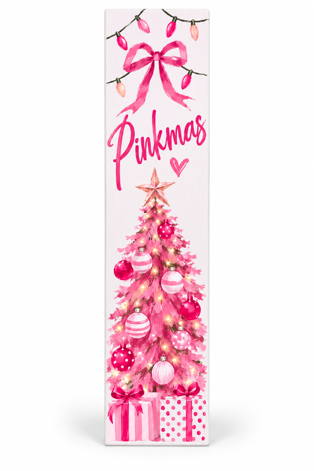 Merry Pinkmas Christmas Porch Board, Pink