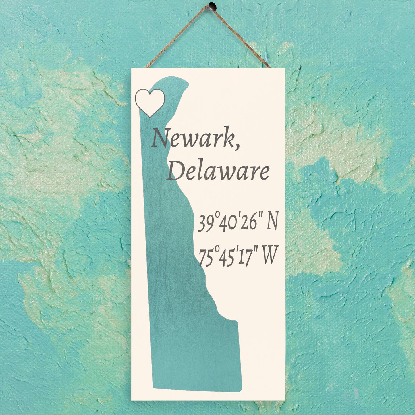 JennyGems Newark, Delaware Nautical Wood Sign | Made in USA