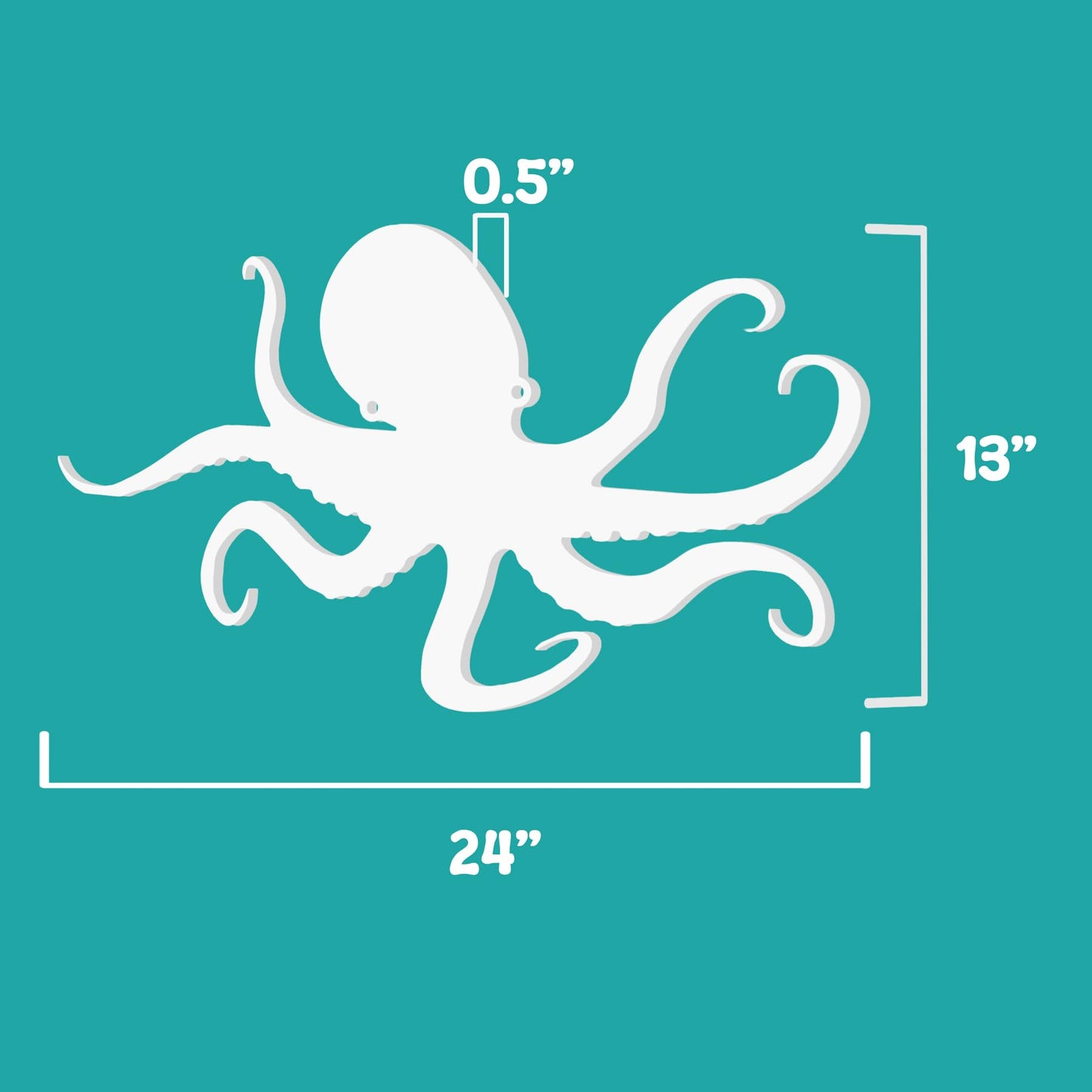 Outdoor Octopus Wall Art – PVC Coastal Beach House Decoration – Octopus Sign – Weatherproof Nautical Wall Hanging – Ocean-Inspired Home Decor