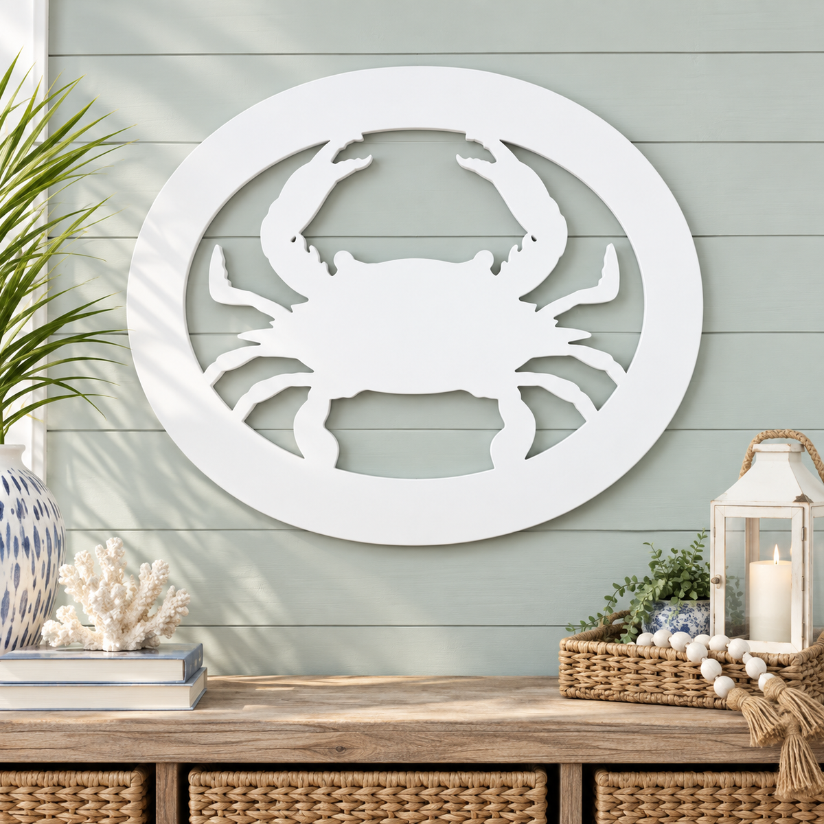 Outdoor Crab Wall Decor, Coastal Beach House Accent for Home, Shed, Fence