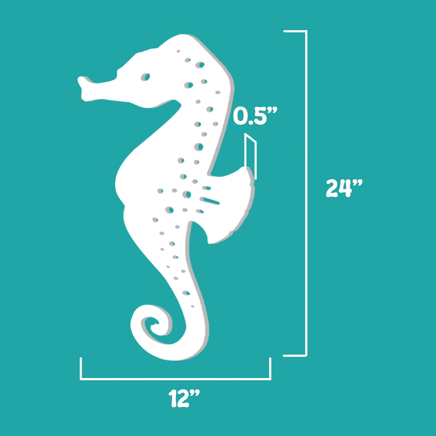Outdoor Seahorse Wall Art – Coastal Beach House Nautical Sign – Weatherproof PVC Seahorse Decoration – Ocean Themed Marine Art