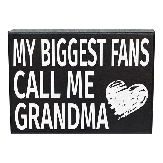 JennyGems - Grandma Gifts Series - My Biggest Fans Call Me Grandma - Wood Sign - Mother’s Day, Birthday, Christmas Gift for Grandma from Grandchildren or Children, Grandma Decor, American Made