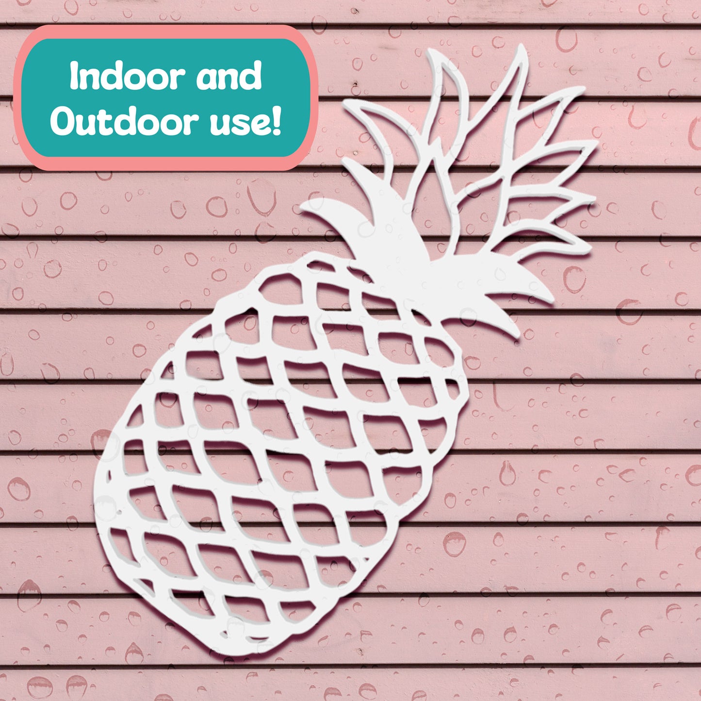 Outdoor Pineapple Wall Art – Tropical Beach House PVC Decoration for Pool, Patio, or Coastal Cottage Décor – Weatherproof Pineapple Sign 4 Foot