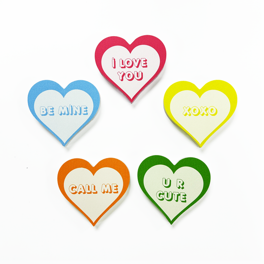 Valentine’s Day Conversation Hearts Set of 5 - Cute
