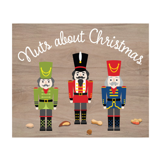 Nutcracker Christmas Decorations, Wooden Nutcrackers Hanging Decor for Christmas, Nuts About Christmas Wall Art
