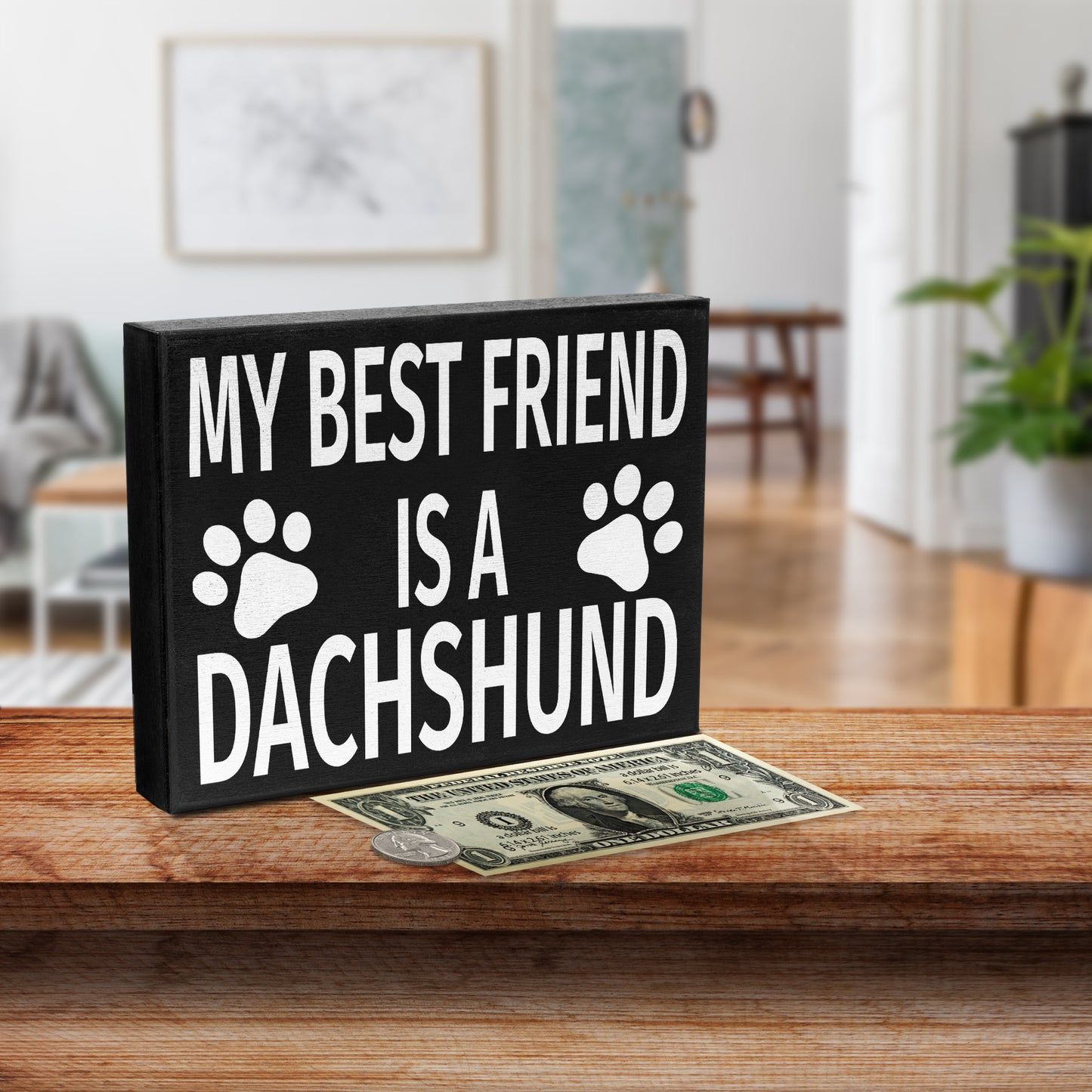 JennyGems Dachshund Dog Signs, Doxie Dachshund Wiener Dog Gifts, My Best Friend is a Dachshund Wooden Box Sign, Dachshund Dog Lover Gift Signs, Doxie Decor, Wiener Dog Stuff, Farmhouse Decor