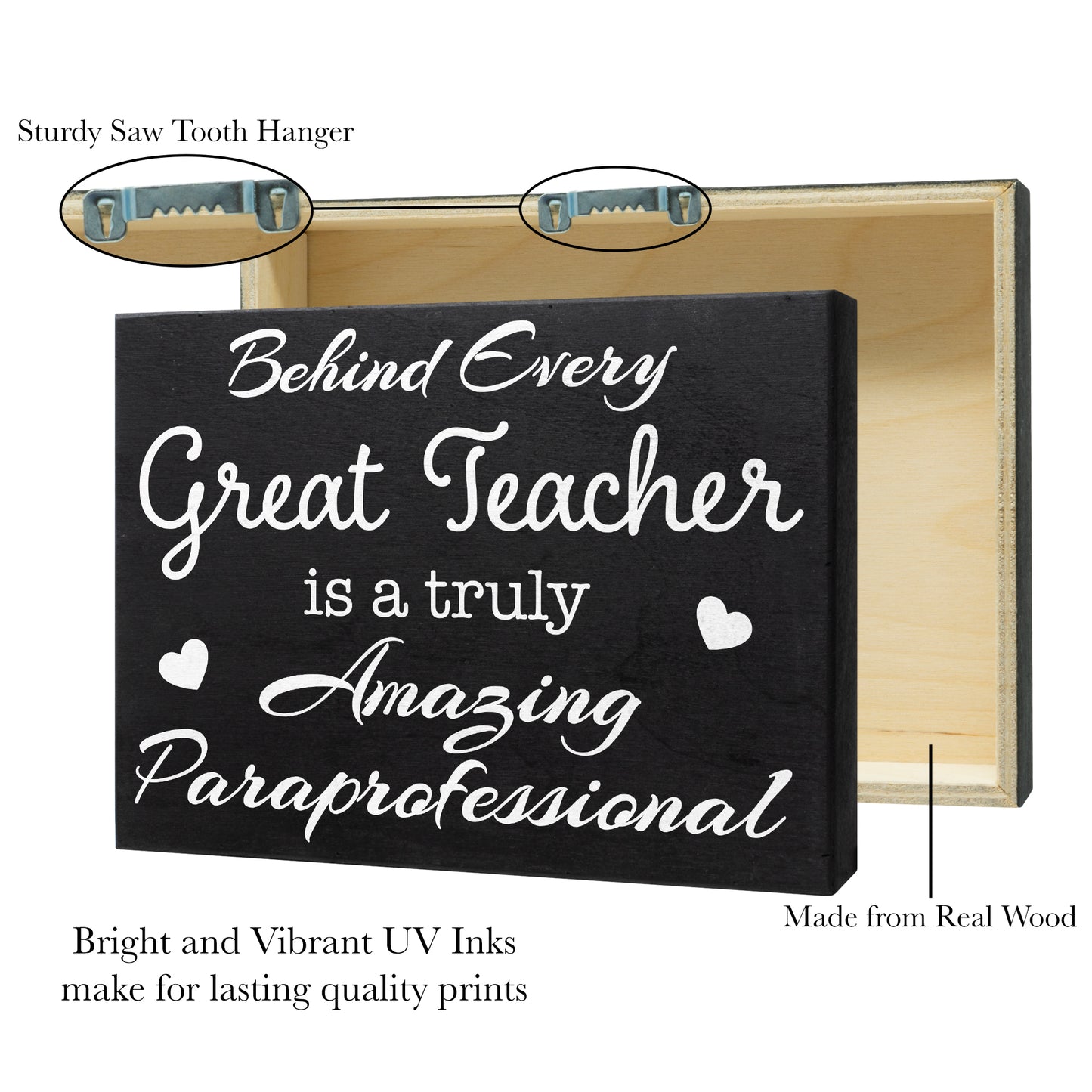 JennyGems Gifts for Paraprofessionals, Paraprofessional Gifts, Meaningful Gift for Paraprofessional, Paraeducator Gift, Wood Sign, Wall Hanging and Tabletop Display, Shelf Accent, American Made