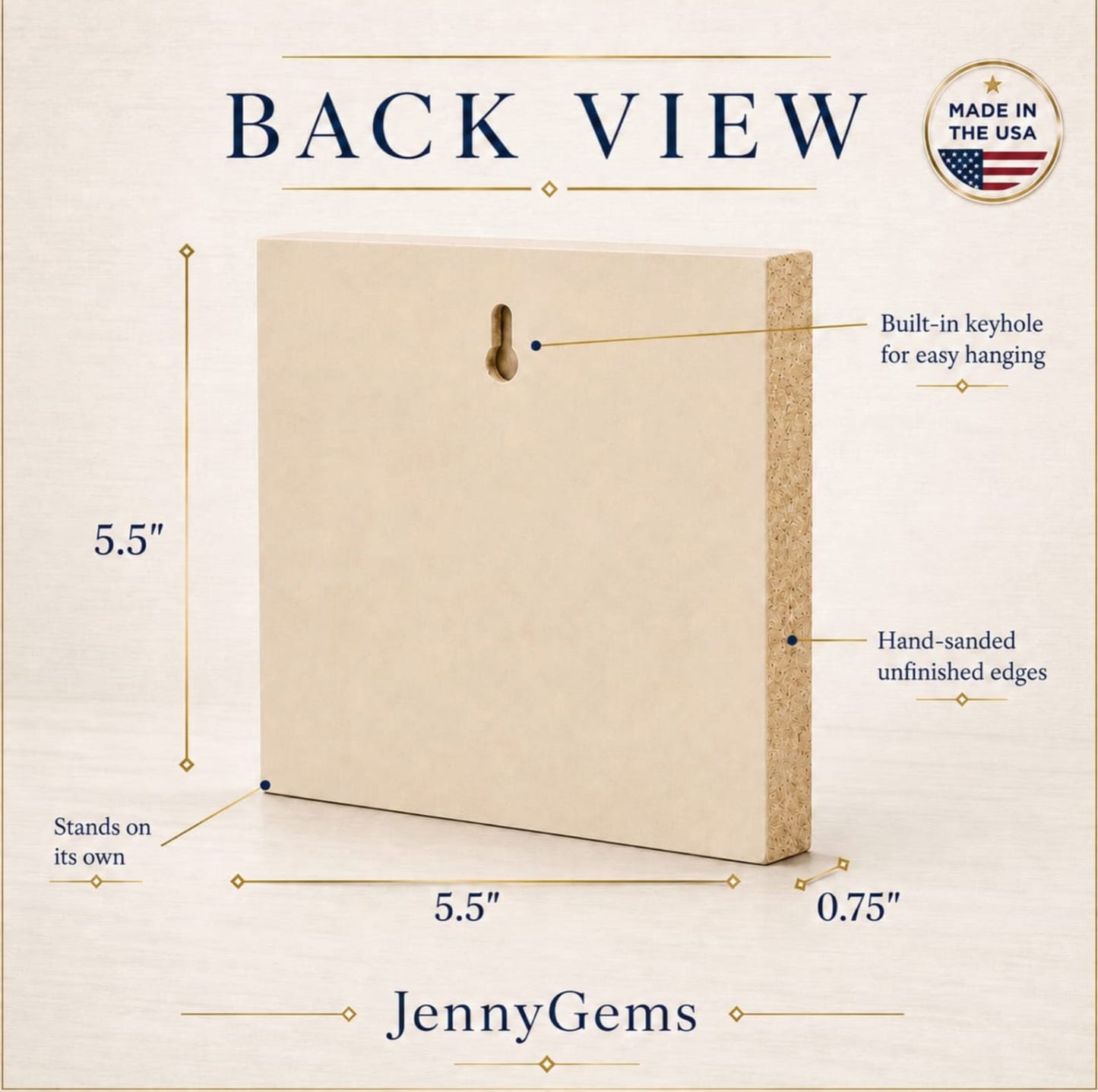 Back view diagram of a 5.5x5.