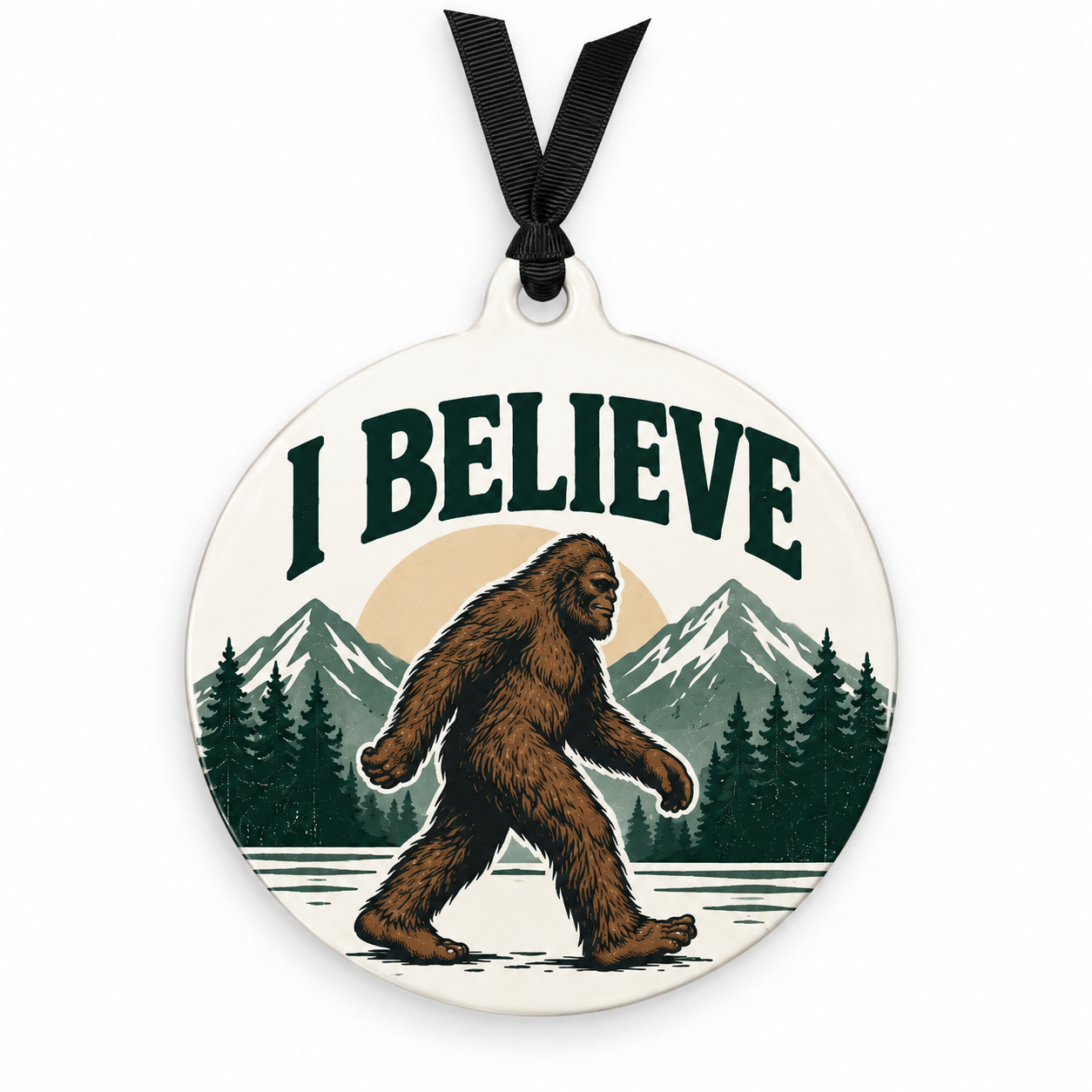 Bigfoot I Believe Christmas Ornament