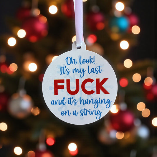 Funny Fuck Christmas Ornament - Ornaments for Adults, Christmas Tree Decoration, PVC Indoor Outdoor
