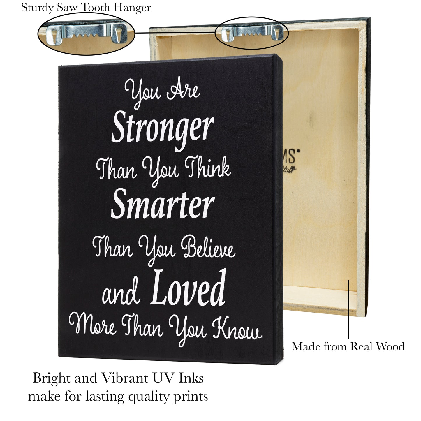 JennyGems You Are Stronger Than You Think Sign, Encouragement Gifts for Women, Inspirational Gifts Farmhouse Decor Signs, Best Friend Gifts, Desk Decor Positive Motivational Quotes