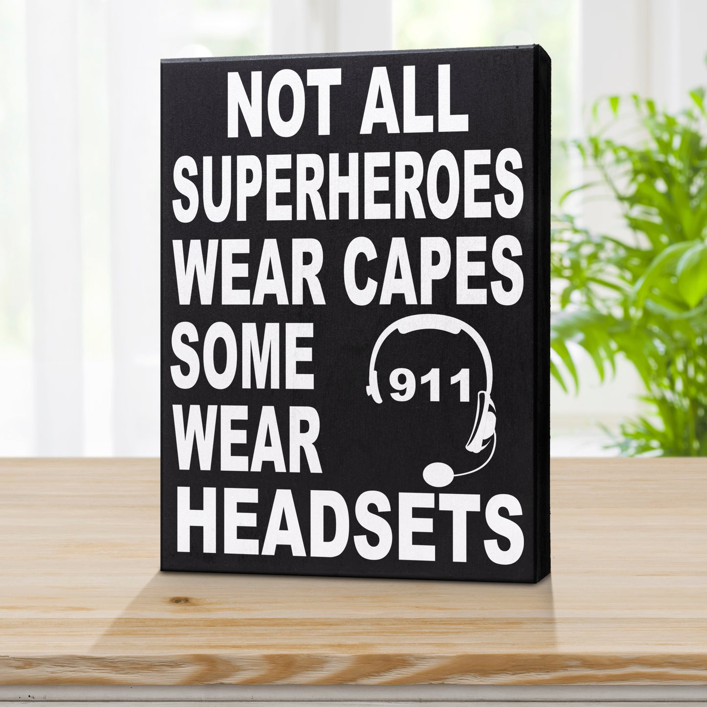 JennyGems 911 Dispatcher and Operator Gift Sign Decor, Wall Hanging and Tabletop Decoration, 8x6 inches, Made in USA