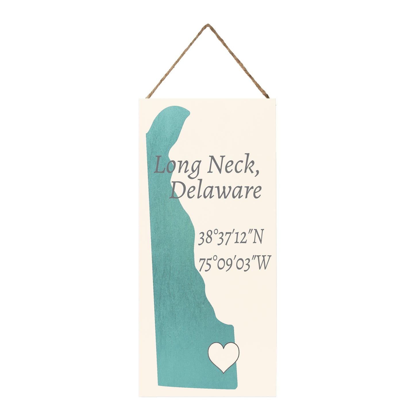 JennyGems Long Neck, Delaware Nautical Real Wood Sign | Made in USA