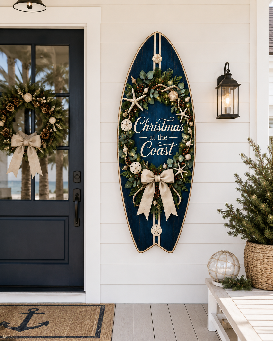 Christmas at the Coast Surfboard, Indoor - Outdoor, Coastal Christmas